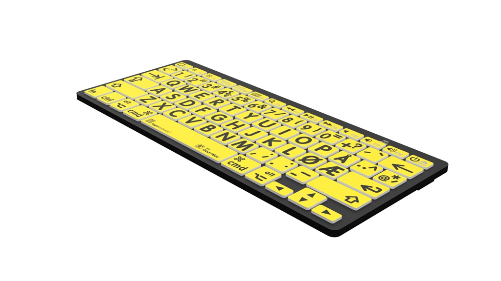 Mac-tastatur Bluetooth, gul bakgrunn med sorte symboler - Bilde 2