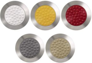Ø-25 mm fare element med pinne, lim og skruefeste i stål med TPU ilegg