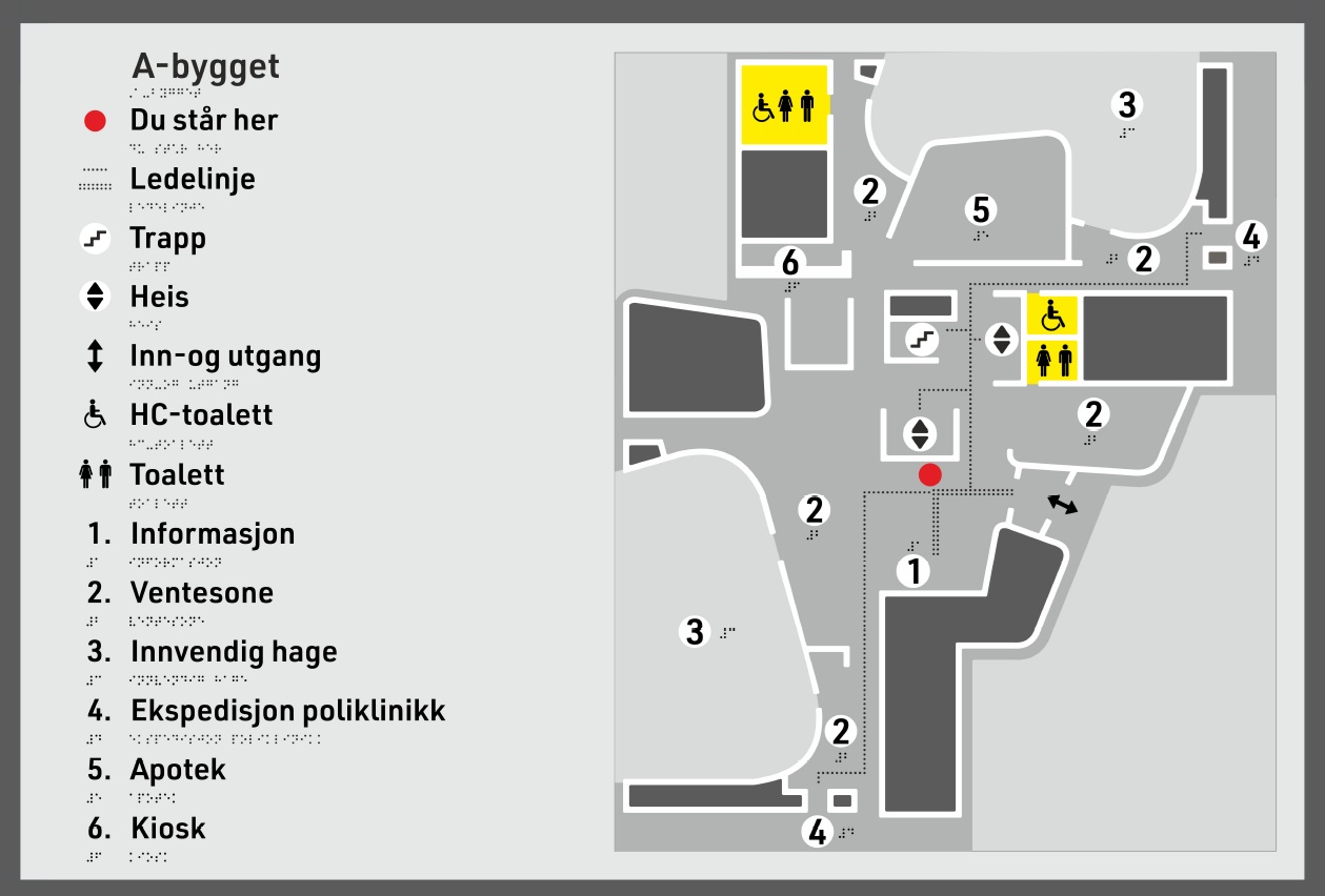 Universelt utformede kart på nye Stavanger sykehus - Bilde 6