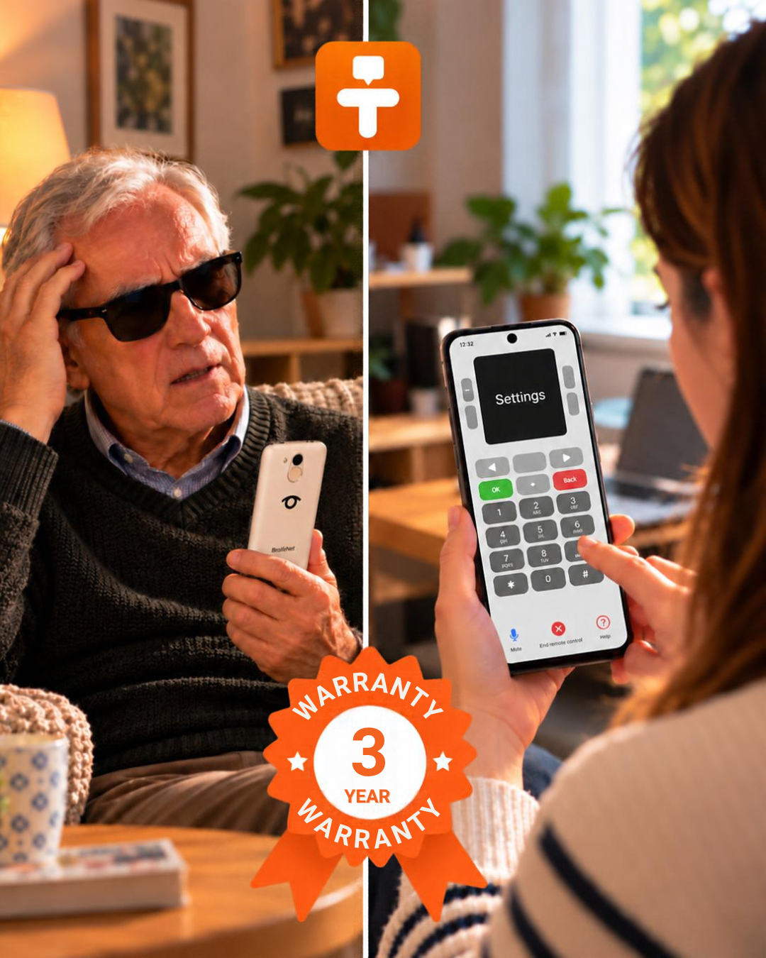 Blindshell Classic 3 mobiltelefon med talestyring og opplesning - Bilde 5